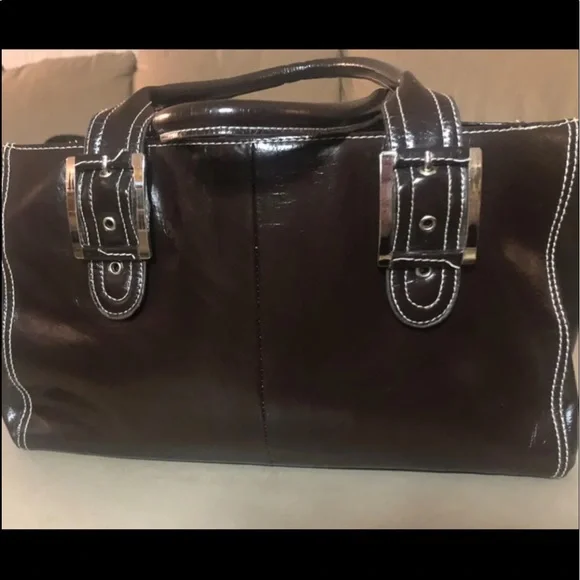 Sac Messager En Cuir Daim Marron Harve Benard - Taille Large - Occasion